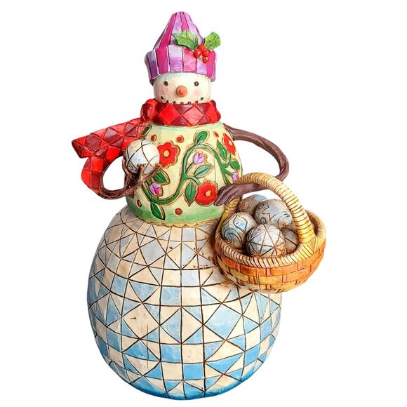 Jim Shore Heartwood Creek "Ready To Roll" Snowman Figurine 9" Winter Xmas Decor - Picture 1 of 5